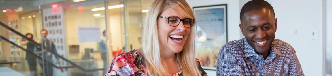 coworkers laughing