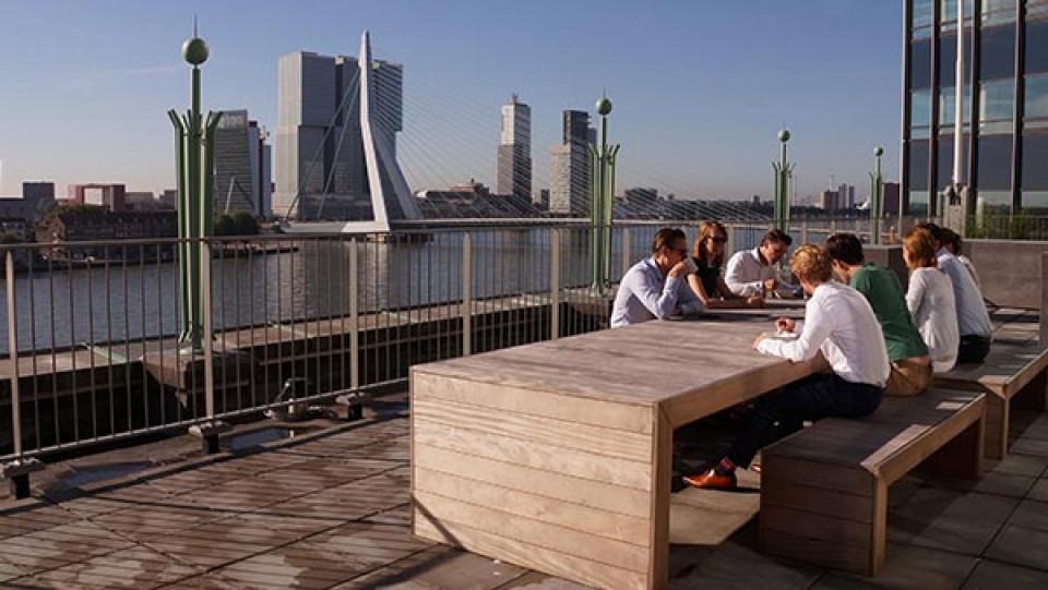 rooftop business meeting